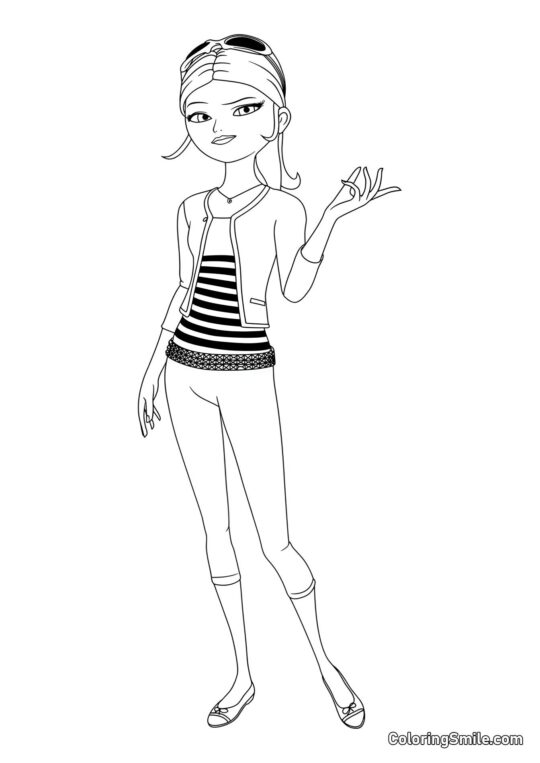 Chloé Bourgeois en pleine longueur - Page de Coloriage