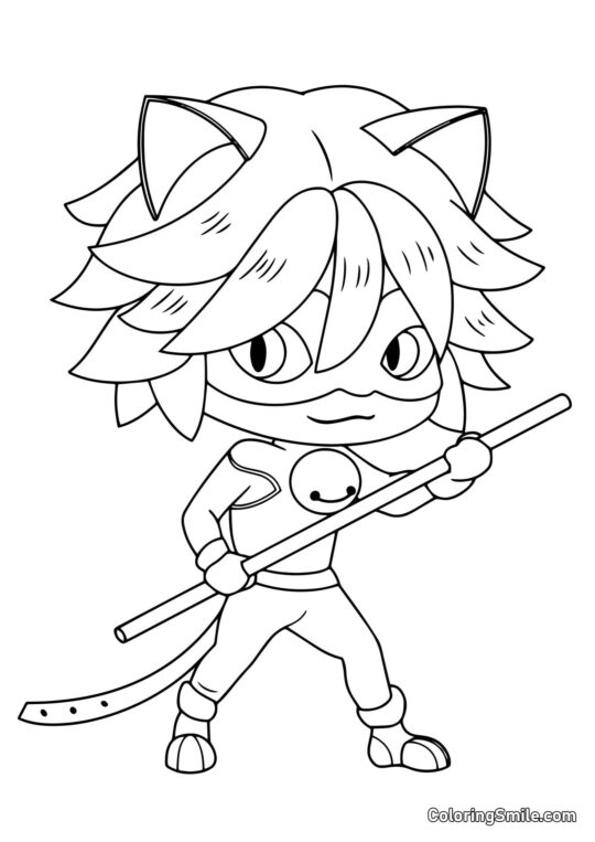 Bébé Chat Noir - Page de Coloriage