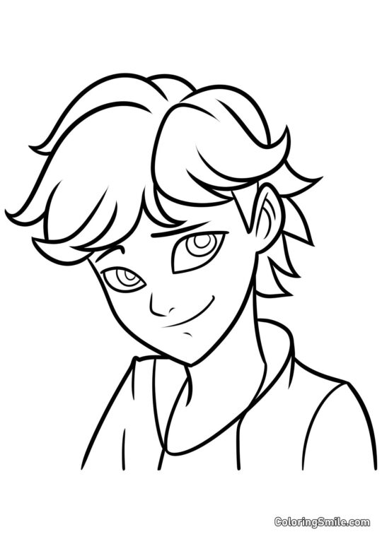 Adrien Agreste souriant - Page de Coloriage