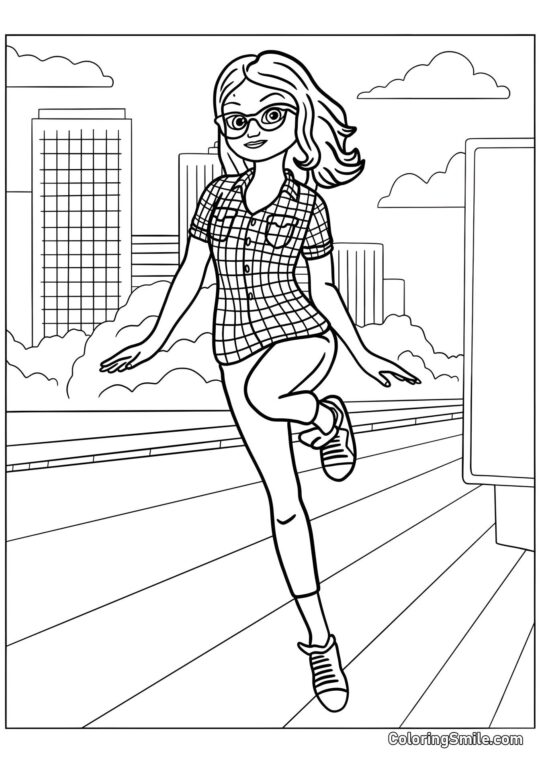 Alya Césaire debout sur une jambe - Page de Coloriage