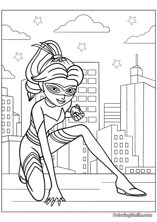Chloé Bourgeois en costume de Reine des Abeilles - Page de Coloriage