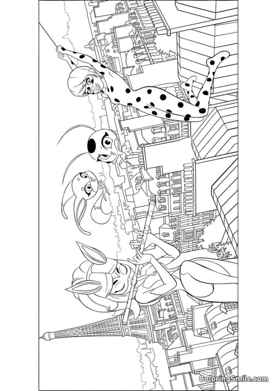 Coccinelle et Rena Rouge - Page de Coloriage