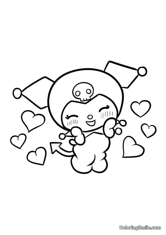 Lapin Kuromi Timide - Page de Coloriage