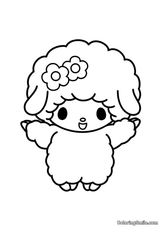 Piano Mouton de My Melody - Page de Coloriage