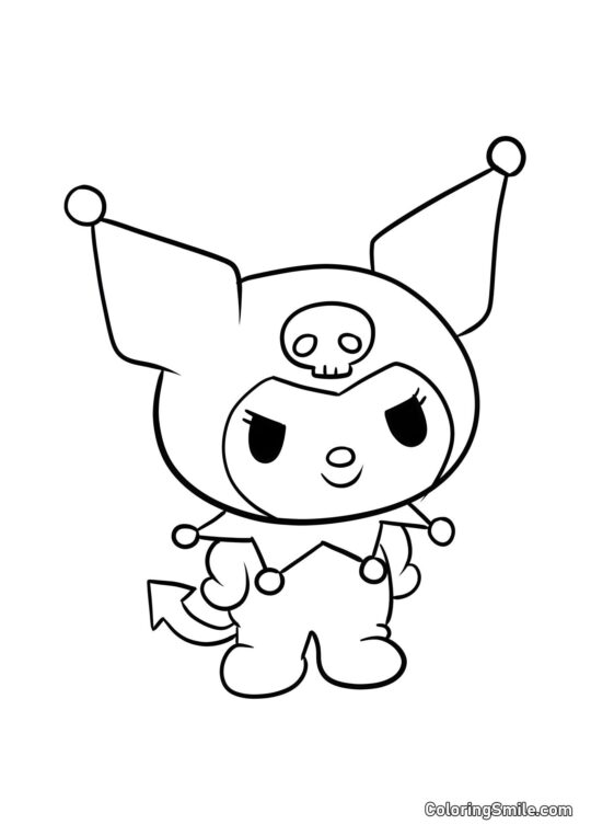Kuromi Souriante - Page de Coloriage