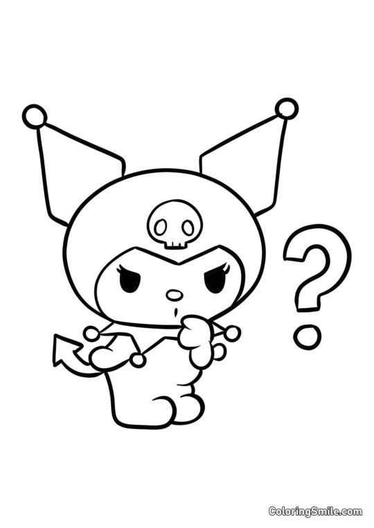 Kuromi Confuse - Page de Coloriage