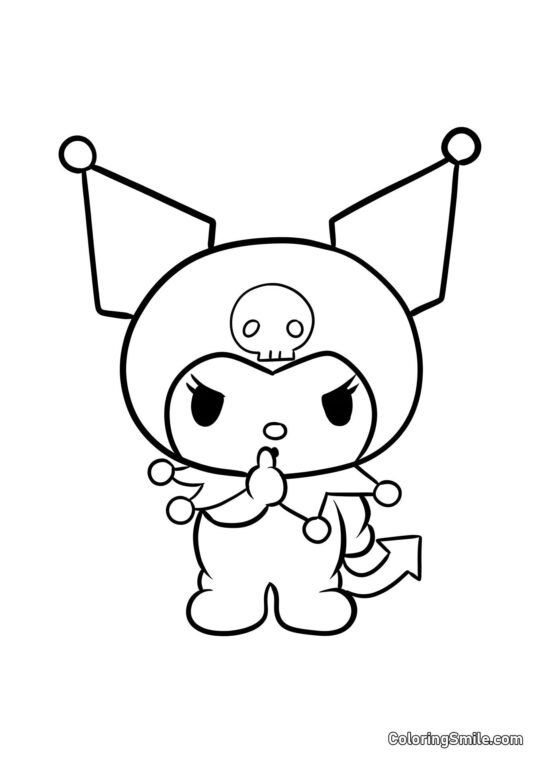 Kuromi Demandant le Silence - Page de Coloriage