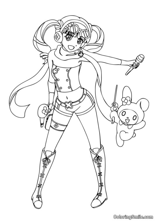 Uta Yumeno et My Melody Chantant Ensemble - Page de Coloriage