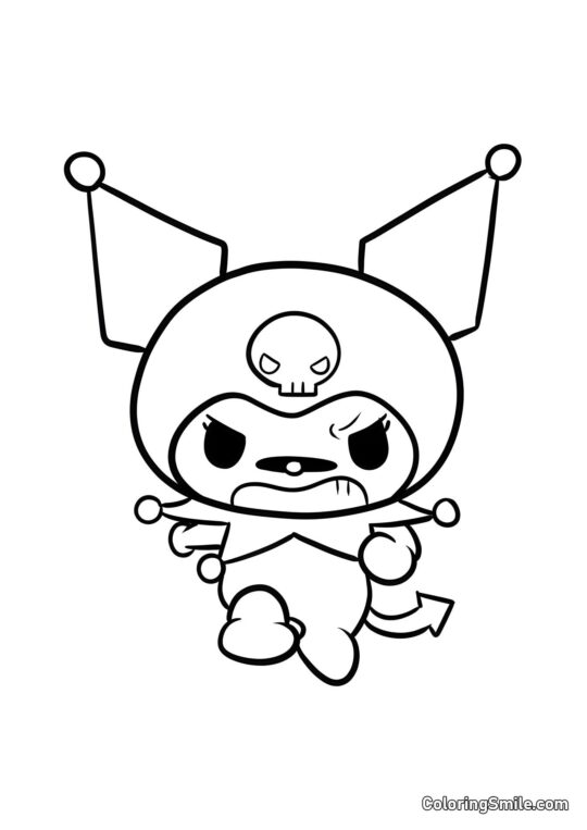 Lapin Kuromi En Colère - Page de Coloriage