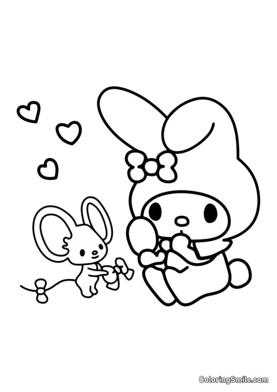 My Melody et Fleta - Page de Coloriage
