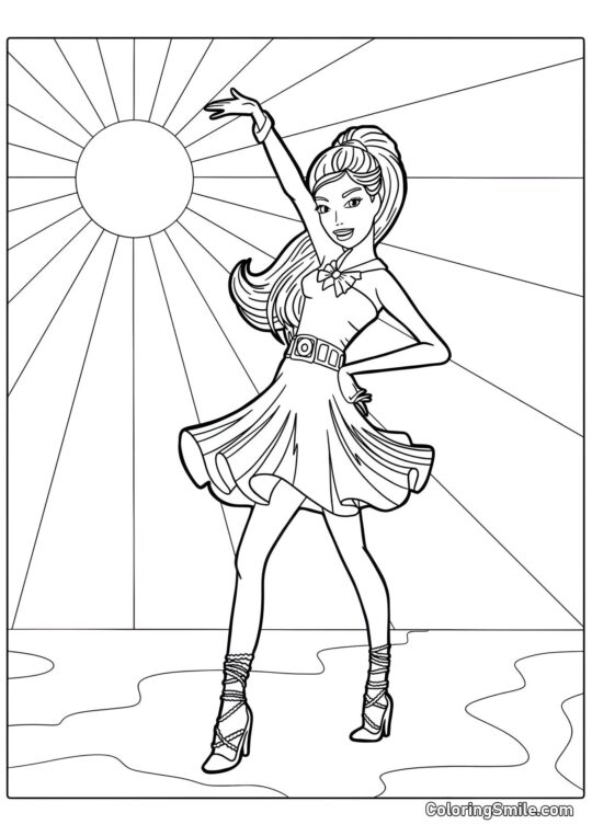 Barbie dansant - Page de Coloriage