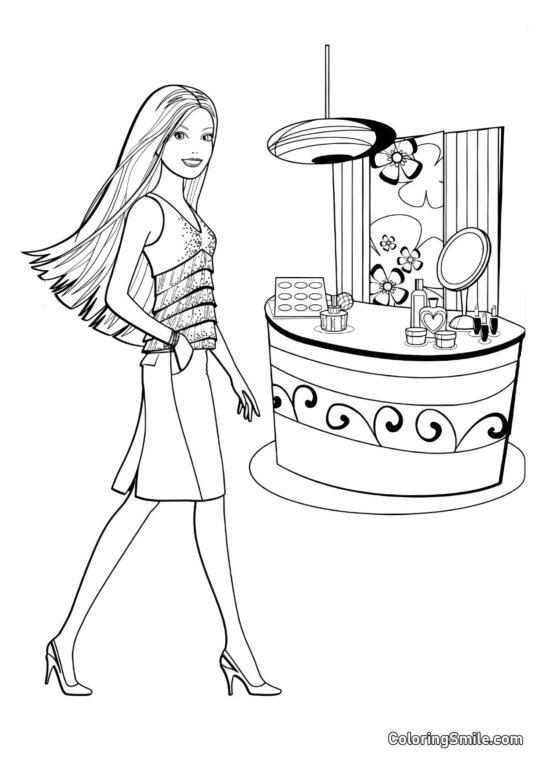 Barbie dans un club - Page de Coloriage