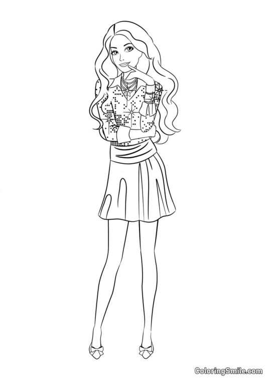 Barbie pensive - Page de Coloriage