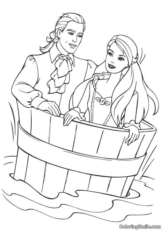 Barbie avec Ken - Page de Coloriage