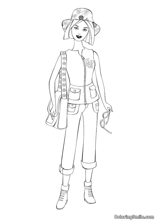 Barbie voyageuse - Page de Coloriage