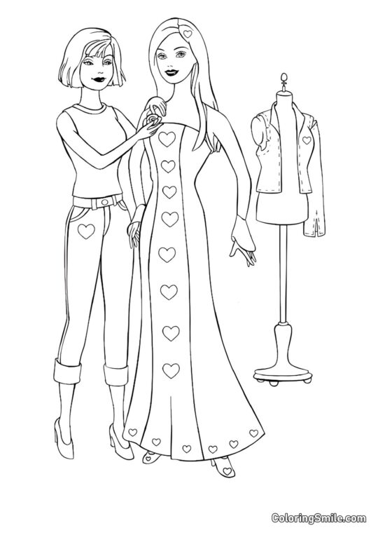 La nouvelle robe de Barbie - Page de Coloriage