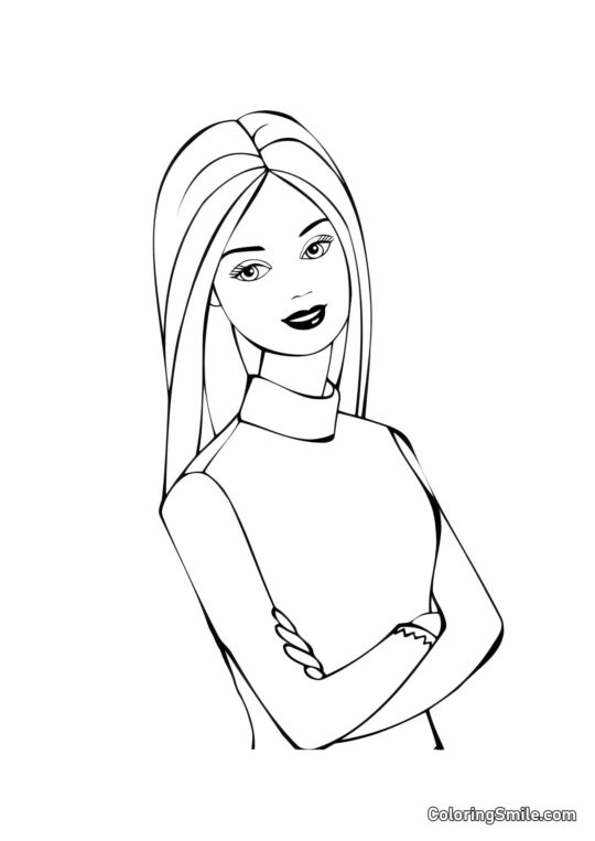 Barbie contrariée - Page de Coloriage