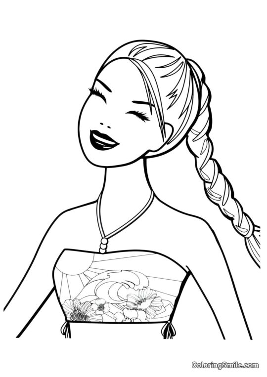 Barbie riant - Page de Coloriage