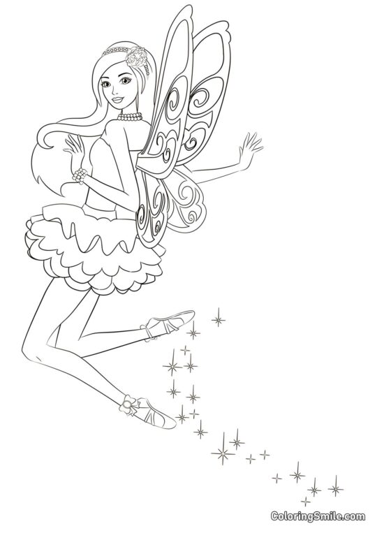 Danse de la fée Barbie - Page de Coloriage