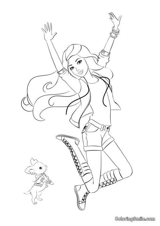Barbie sportive - Page de Coloriage