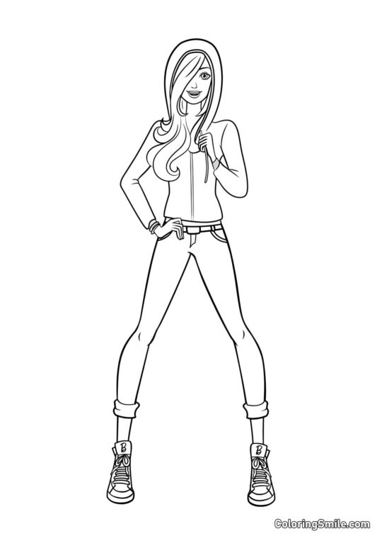 Barbie moderne - Page de Coloriage