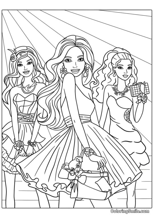 La fête de Barbie - Page de Coloriage