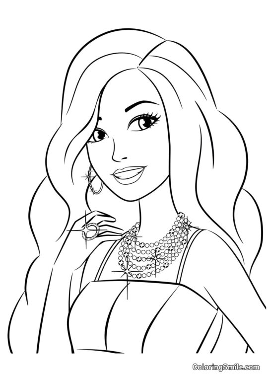 Gros plan de Barbie - Page de Coloriage