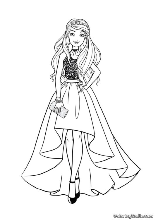 Barbie reine de beauté - Page de Coloriage