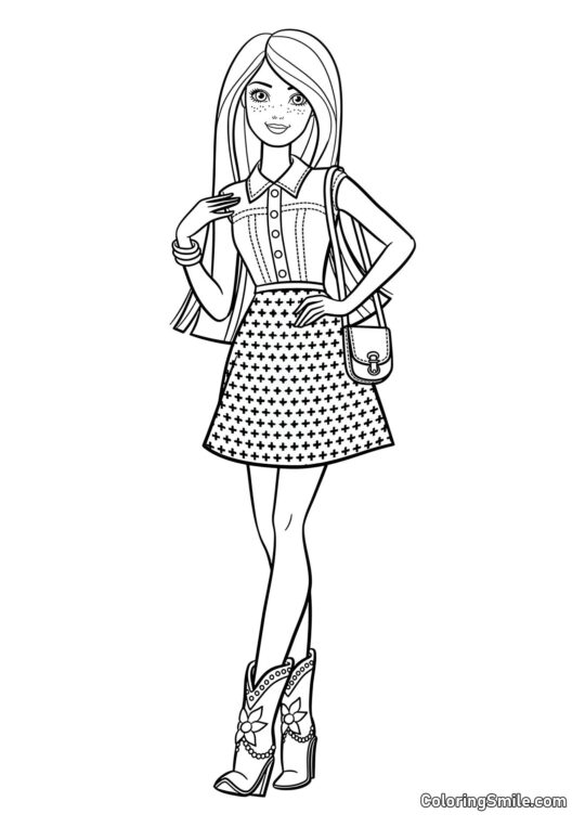 Barbie avec des taches de rousseur - Page de Coloriage