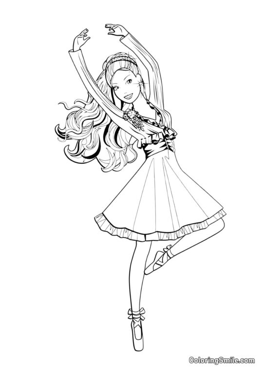 Barbie ballerine - Page de Coloriage