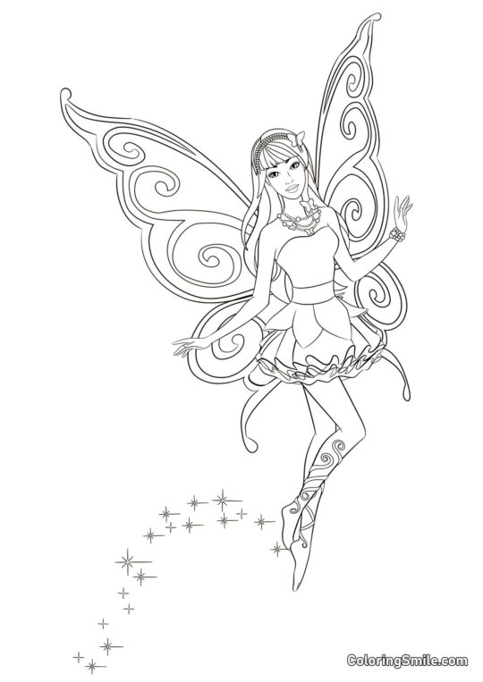 Barbie fée - Page de Coloriage