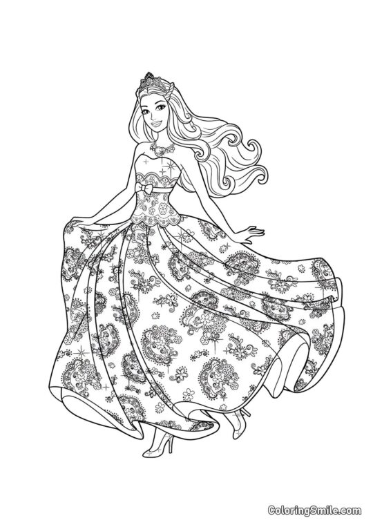 Robe de Barbie - Page de Coloriage