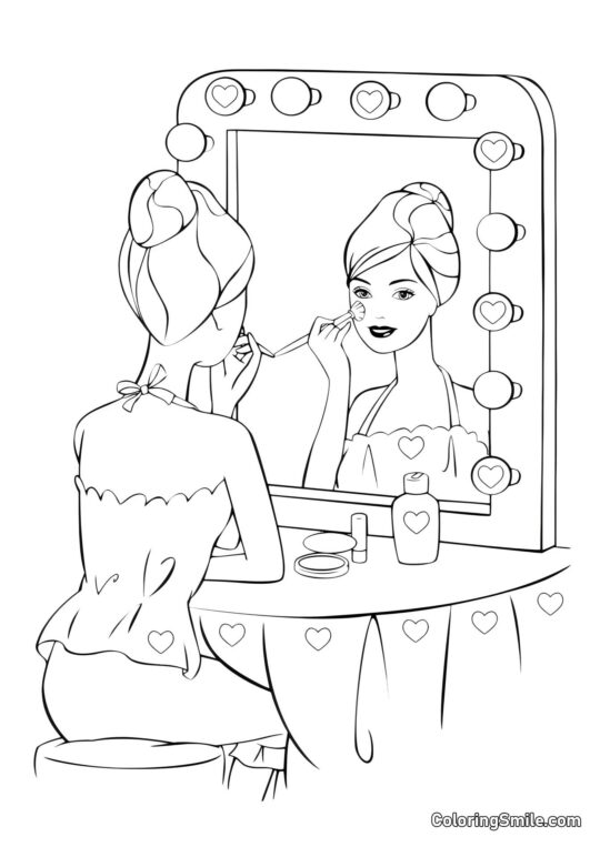 La table magique de Barbie - Page de Coloriage