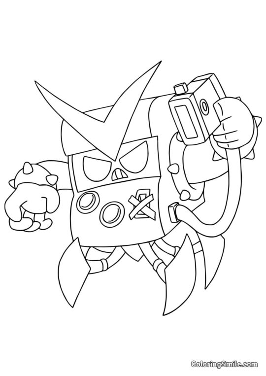 Robot 8-Bit Brawl Stars Robot 8-Bit Brawl Stars - Page de Coloriage