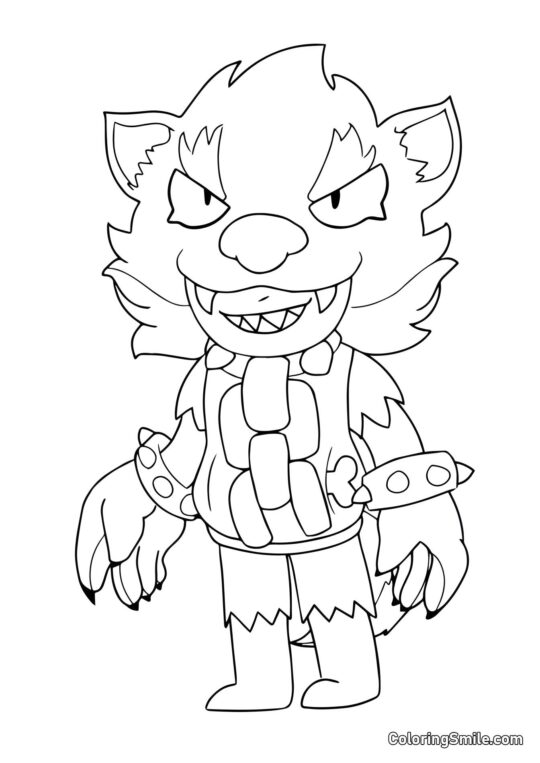 Loup-Garou Leon Brawl Stars Loup-Garou Leon Brawl Stars - Page de Coloriage