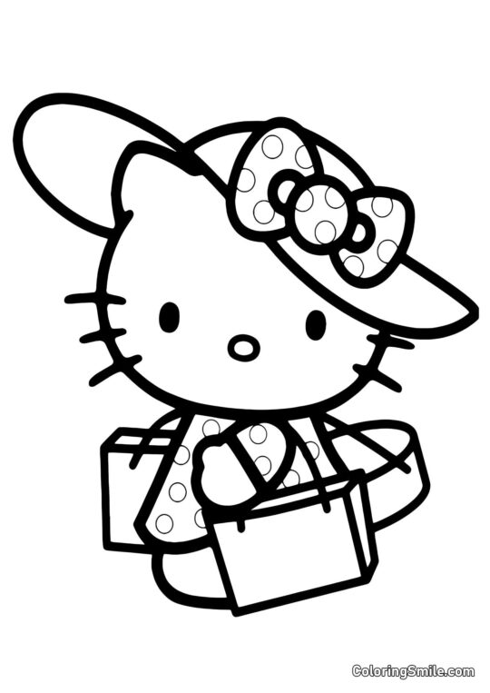 Kitty fait du shopping Kitty fait du shopping - Page de Coloriage