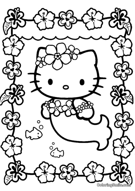 Kitty sirène Kitty sirène - Page de Coloriage