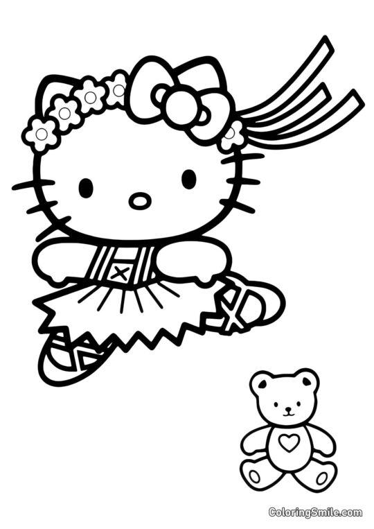Kitty dansant Kitty dansant - Page de Coloriage