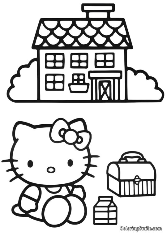 La maison de Hello Kitty La maison de Hello Kitty - Page de Coloriage