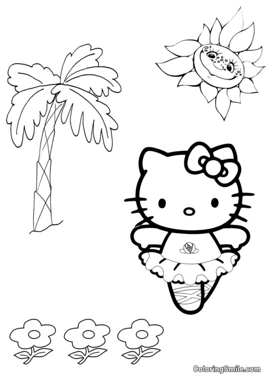 Kitty faisant du ballet Kitty faisant du ballet - Page de Coloriage