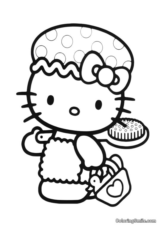 Kitty allant nager Kitty allant nager - Page de Coloriage