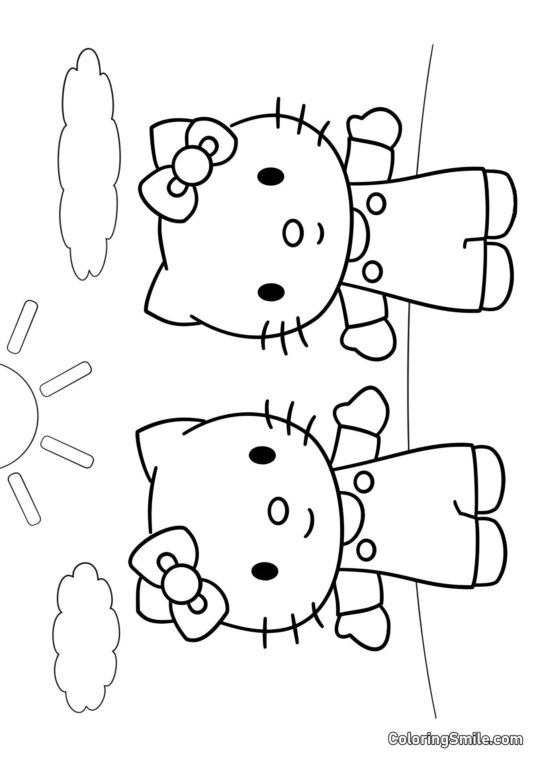 Kitty et Mimmy Kitty et Mimmy - Page de Coloriage
