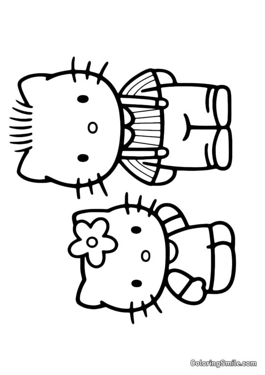 Kitty parlant avec Papa Kitty parlant avec Papa - Page de Coloriage