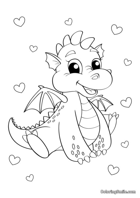 Bébé dragon - Page de Coloriage