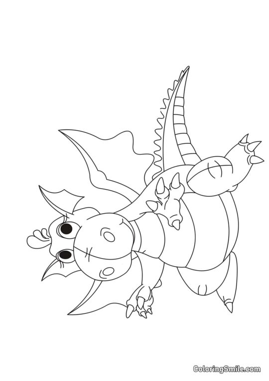Drôle de bébé dragon - Page de Coloriage