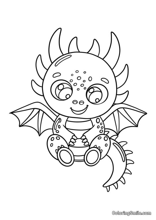 Dragon kawaii - Page de Coloriage