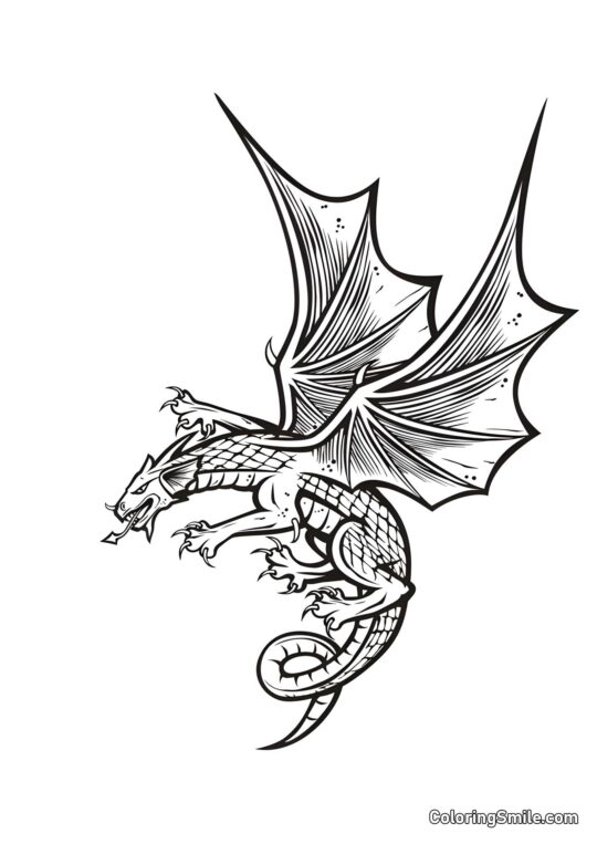 Dragon en colère - Page de Coloriage