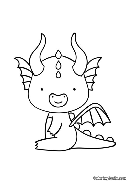 Dragon simple pour les enfants - Page de Coloriage