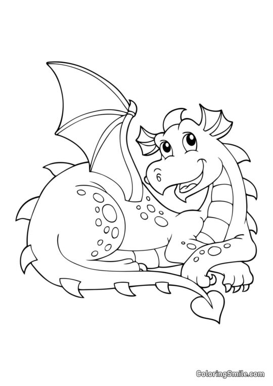 Dragon rêveur - Page de Coloriage