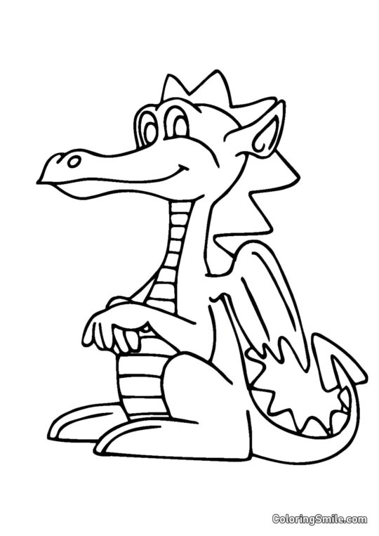Dragon gentil - Page de Coloriage